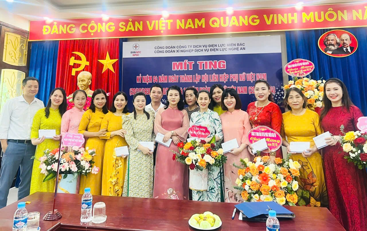  Xí nghiệp Dịch vụ Điện lực Nghệ An tổ chức kỷ niệm 94 năm ngày thành lập Hội Liên hiệp phụ nữ Việt Nam (20/10/1930 – 20/10/2024).